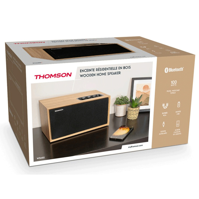 Haut Parleur Bluetooth Thomson WS502 Bois en Tunisie