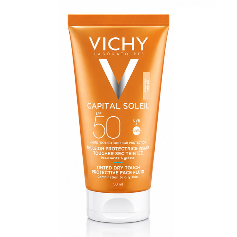 2x Capital Soleil Vichy Emulsion Toucher Sec Teinté SPF50 50 Ml en Tunisie