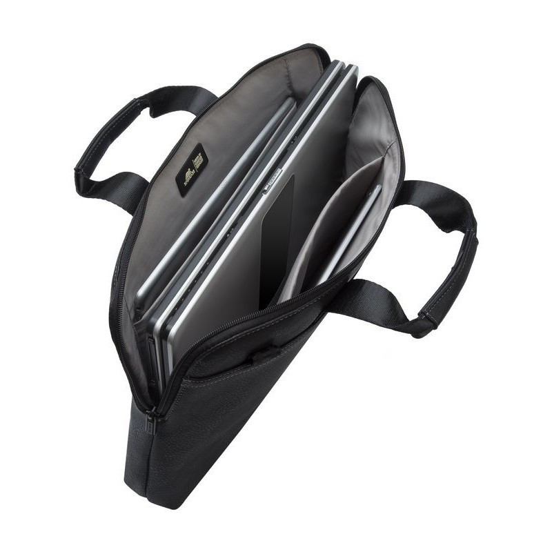 Sacoche Rivacase 8930 En Cuir Pour PC Portable 15.6  - Noir