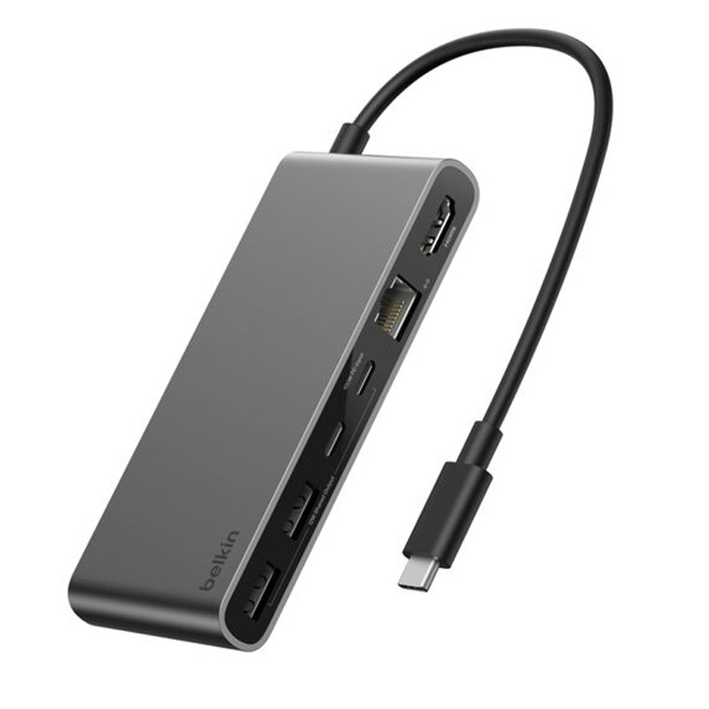 Hub USB Belkin USB-C 8 Ports Gris en Tunisie