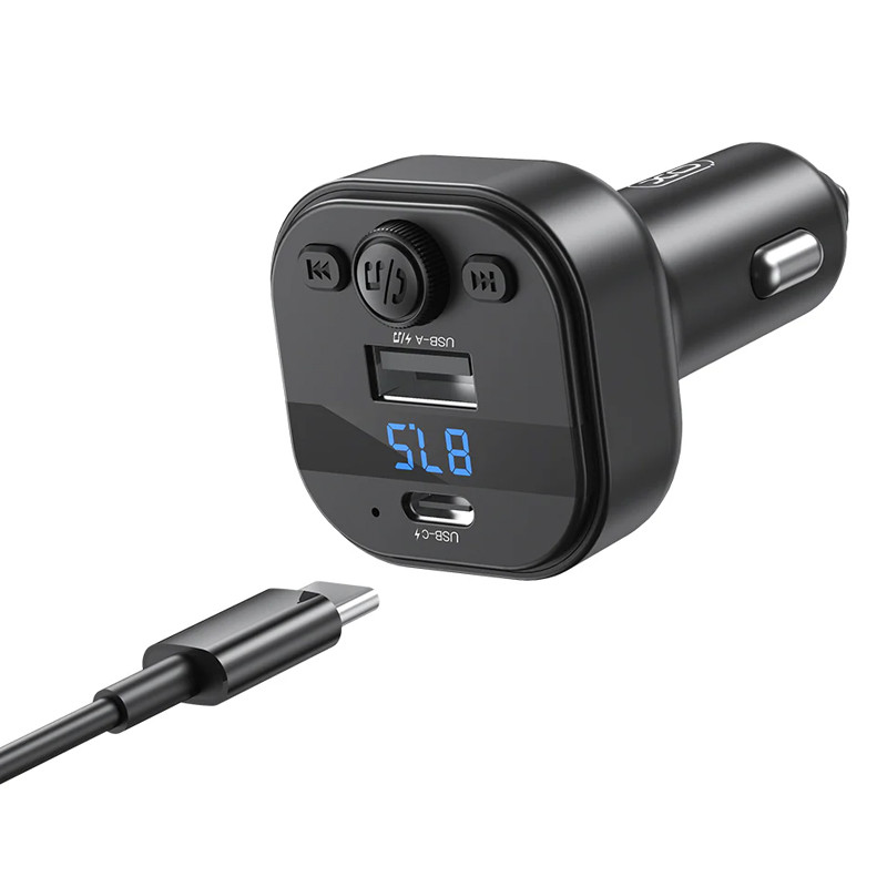 Chargeur Voiture Intelligent Bluetooth MP3 XO BCC18 15W Noir En Tunisie