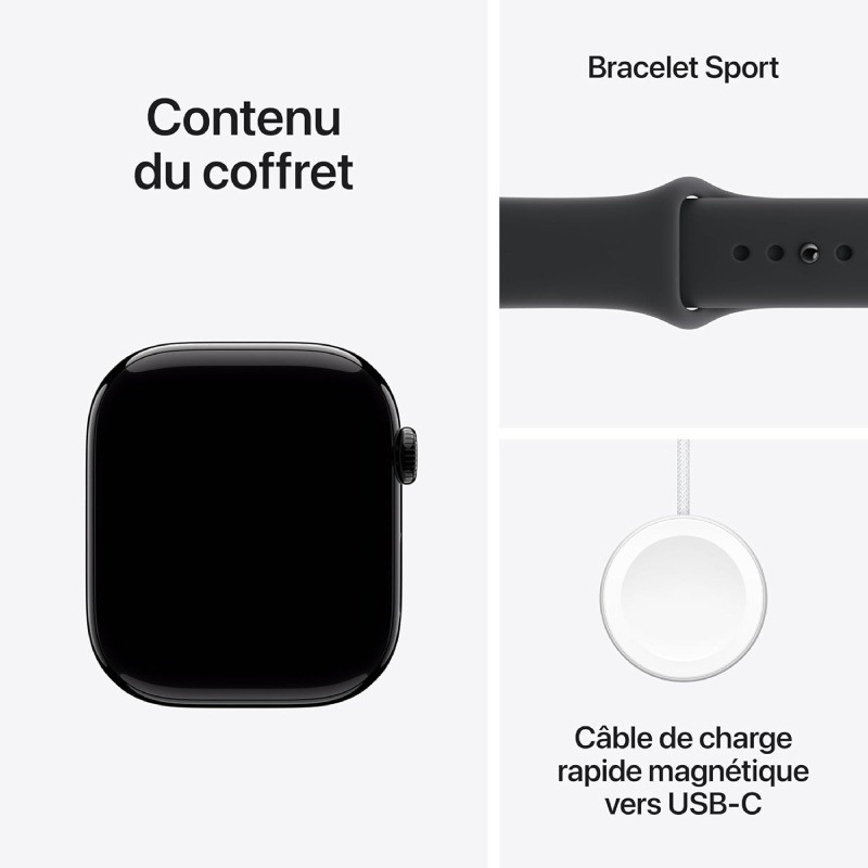 Apple Watch SE Serie 11 GPS 46mm M/L Aluminium Noir en Tunisie