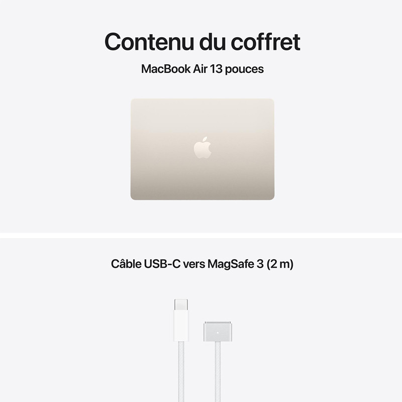 Apple MacBook Air M5 13" 16Go 512Go SSD Starlight en Tunisie
