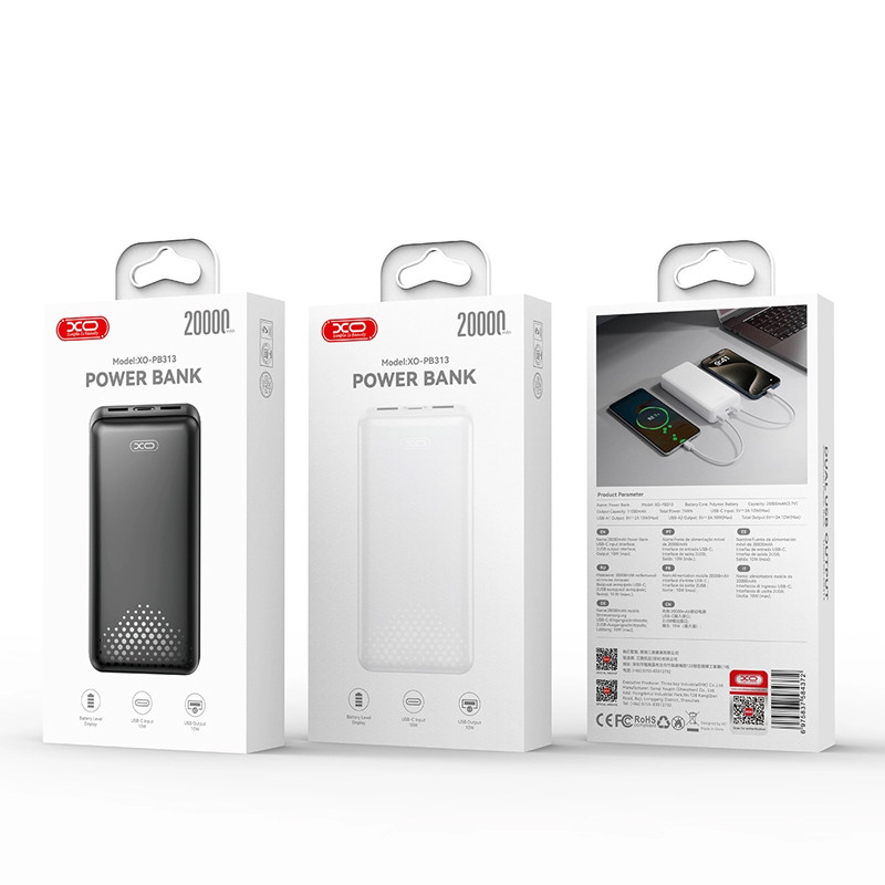 Power Bank Xo PB313 20 000 mAh 10W Blanc en Tunisie