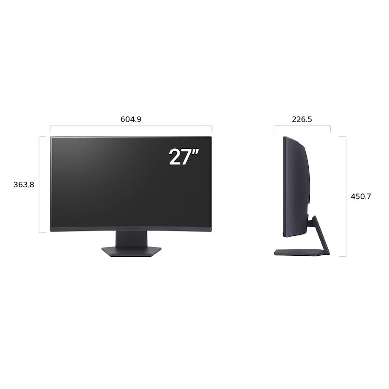 Ecran Gaming Incurvé LG 27GS60QC  27'' QHD 180Hz VA Noir En Tunisie