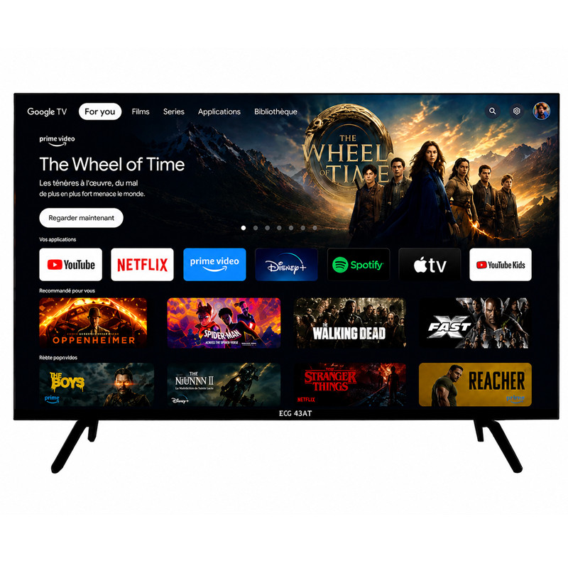 TV Ecosat EC043GTV 43" QLED Gris en Tunisie