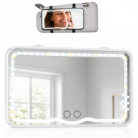 Miroir De Makeup LED Pour Voiture Blanc