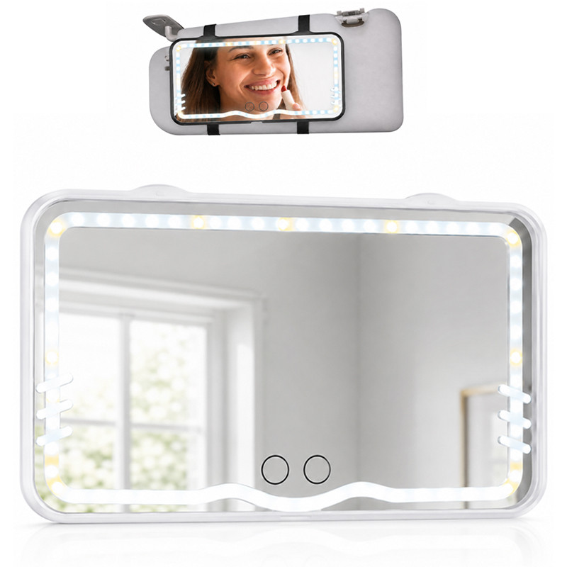 Miroir De Makeup LED Pour Voiture Blanc en Tunisie