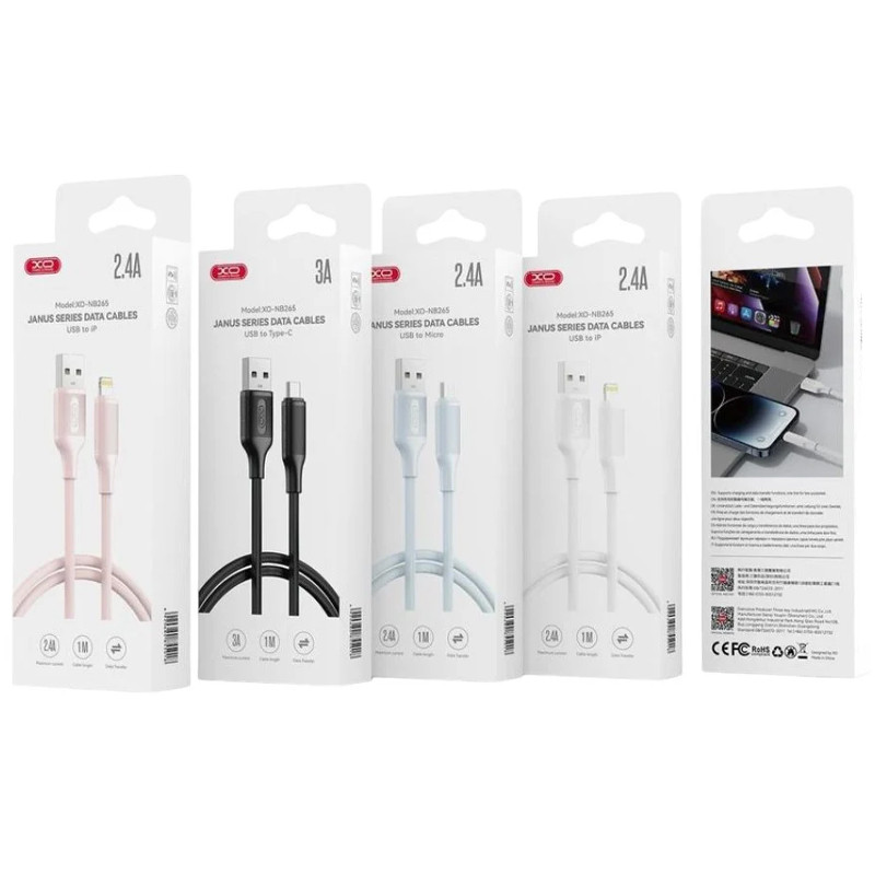 Câble Chargeur XO NB265 Lightning Blanc en Tunisie