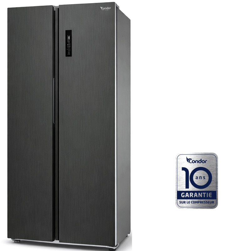 Réfrigérateur Side by Side Condor CRS81NDX 640L NoFrost Dark Inox en Tunisie