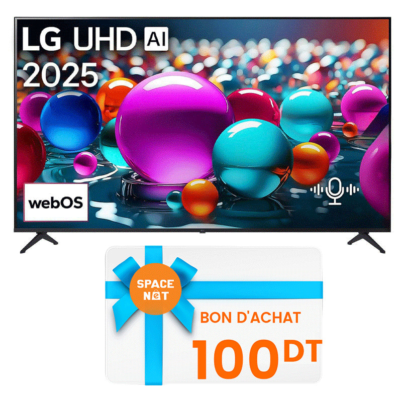 TV LG UA85 55" AI 4K UHD Smart TV Noir en Tunisie