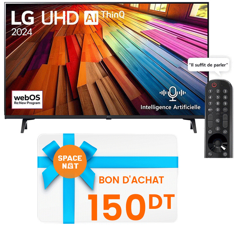 TV LG 65" UT80 4k UHD Smart Tv Noir en Tunisie