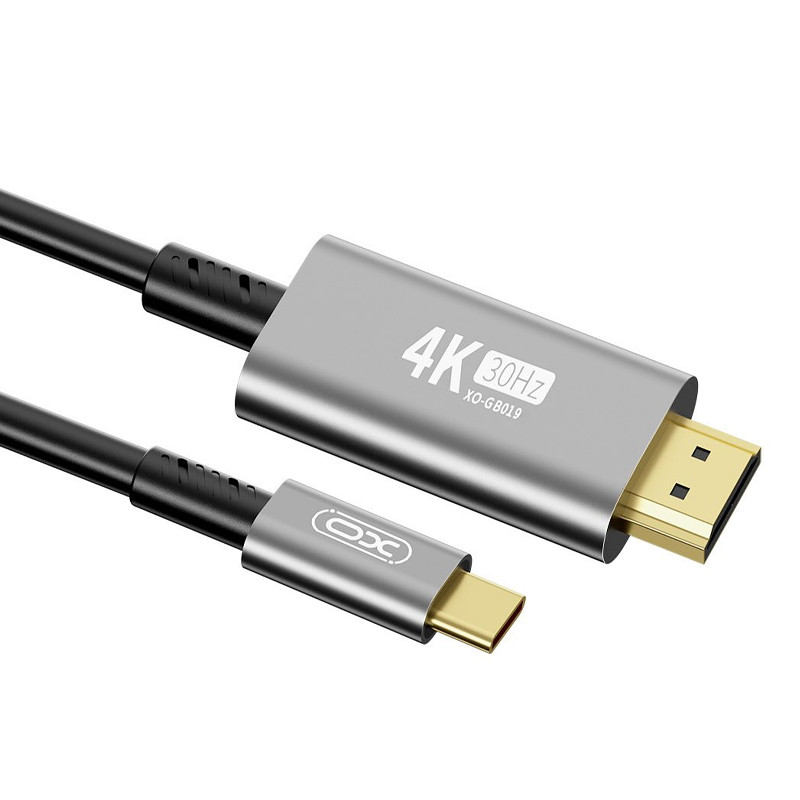 Adaptateur XO GB019 Type-C Vers HDMI 4K Gris