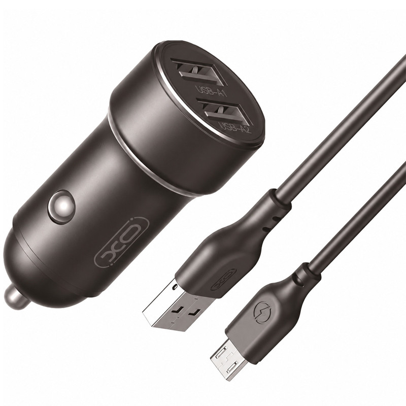 Chargeur Voiture XO Dual USB CC53 12W Avec Câble Micro USB Noir En Tunisie