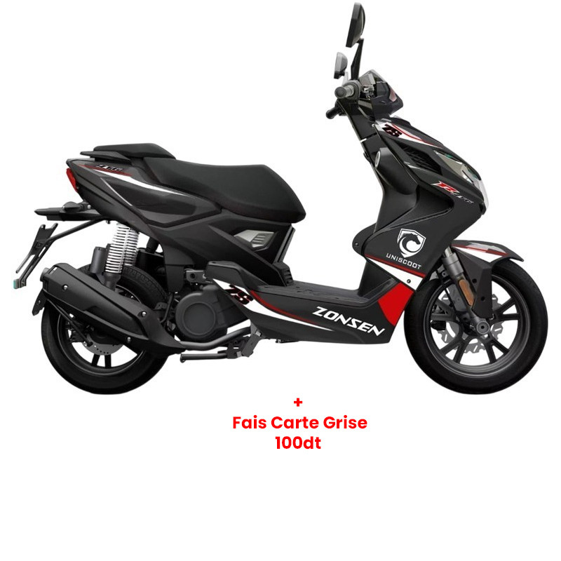 Moto A Essence Uniscoot Zonsen ZT6 125CC Noir en Tunisie