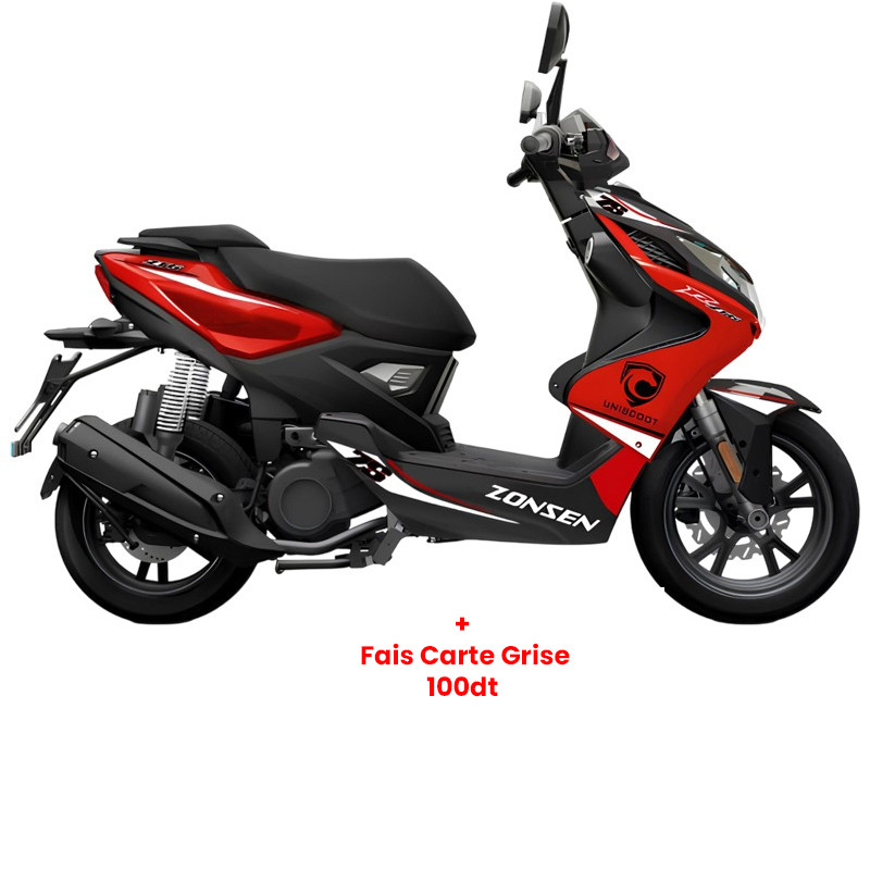 Moto A Essence Uniscoot Zonsen ZT6 125CC Rouge en Tunisie