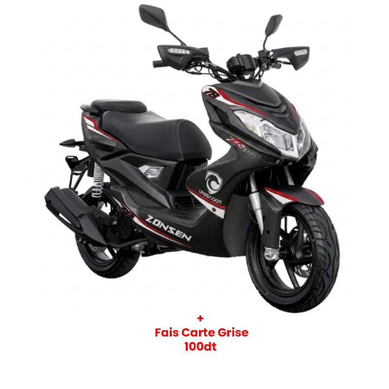Moto A Essence Uniscoot Zonsen ZT6 Sport 125CC Noir en Tunisie
