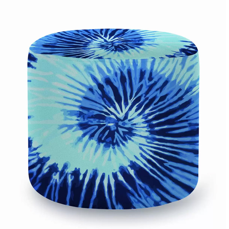 Pouf Cylindrique Tie Dye Bleu En Tunisie