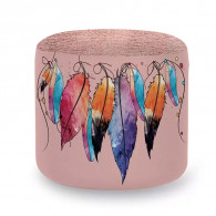 Pouf Cylindrique Plume Rose En Tunisie