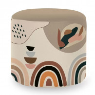 Pouf Cylindrique Cuba Beige En Tunisie