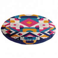 Coussin De Sol Collage Art Bleu & Rose En Tunisie