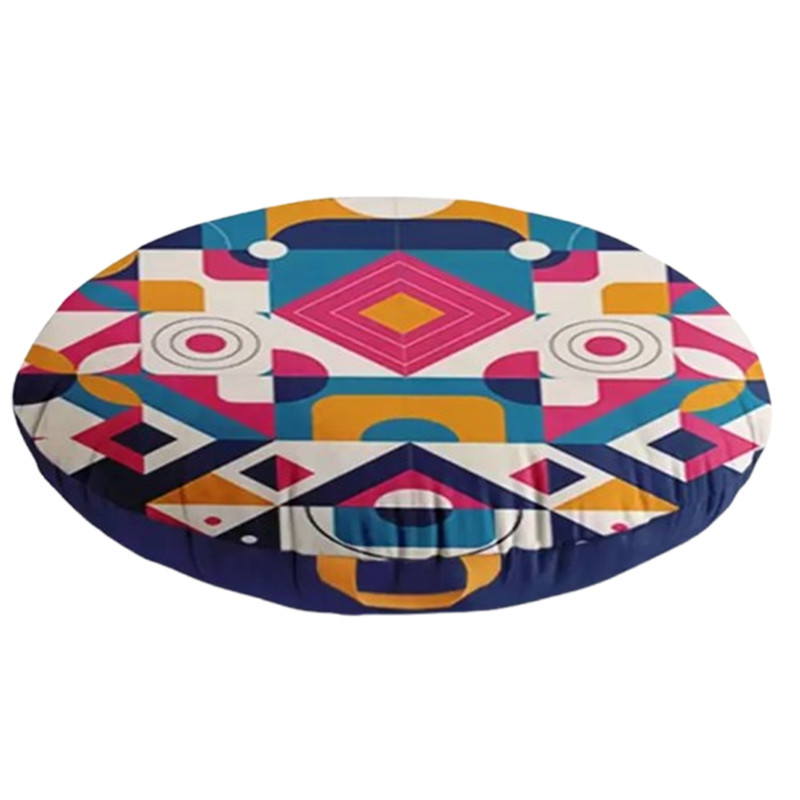 Coussin De Sol Collage Art Bleu & Rose En Tunisie