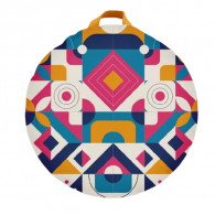 Coussin De Sol Collage Art Bleu & Rose En Tunisie