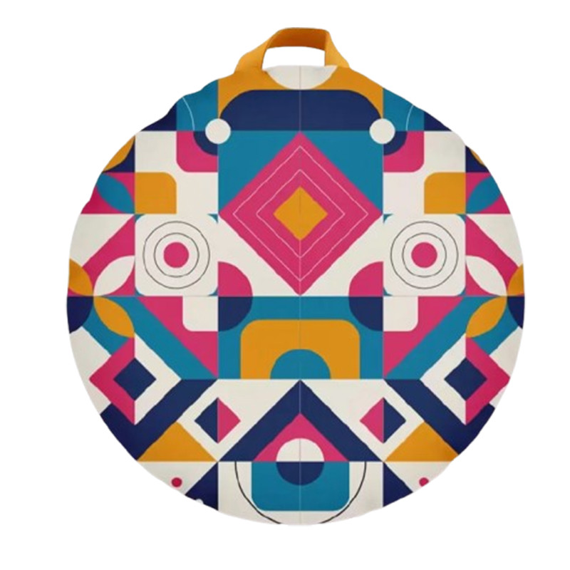 Coussin De Sol Collage Art Bleu & Rose En Tunisie