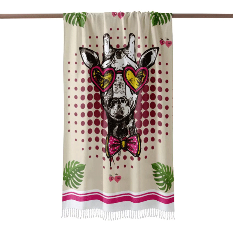 Pack Fouta Hearts Sunglass Giraffe Jaune en Tunisie
