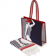 Pack Fouta Plage Lady In Blue Bleu Marine en Tunisie