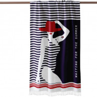 Pack Fouta Plage Lady In Blue Bleu Marine en Tunisie