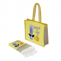 Pack Fouta Plage Beach But I Got My Money Jaune en Tunisie
