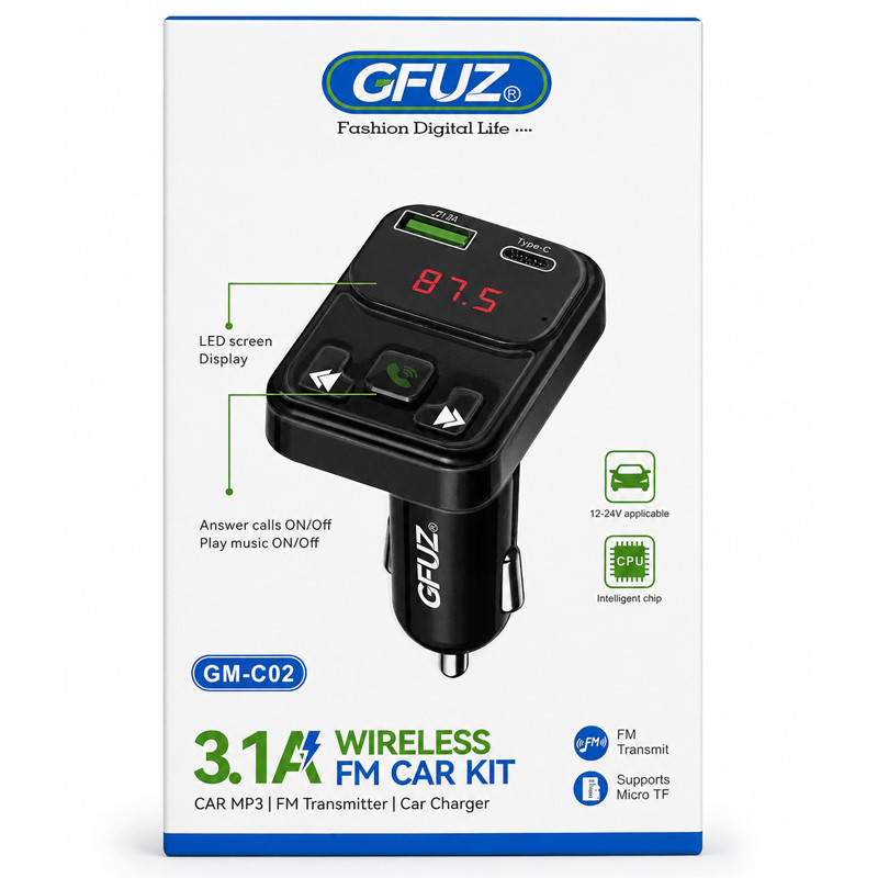 Chargeur Allume Cigare GFUZ GM-C02 Noir en Tunisie