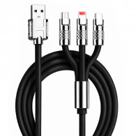 Câble Chargeur 3En1 Type-C + Lightning + Micro-USB Noir en Tunisie