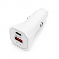 Chargeur Voiture USB 20W + Câble USB-C Vers Lightning Blanc en Tunisie