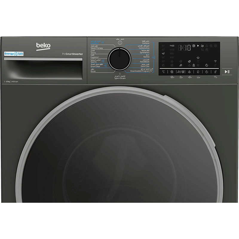 Machine à Laver Frontale Beko B5WFT612400MG Inverter 12Kg Noir en Tunisie