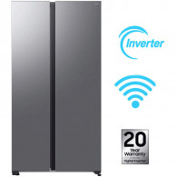 Réfrigérateur Side by Side Samsung RS70 Bespoke Smart Inverter 651L NoFrost Silver en Tunisie
