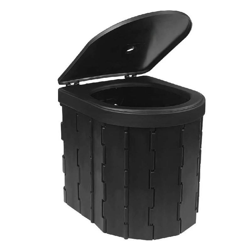 Toilette Portable de Camping WC-BK Pliable avec Couvercle Noir en Tunisie