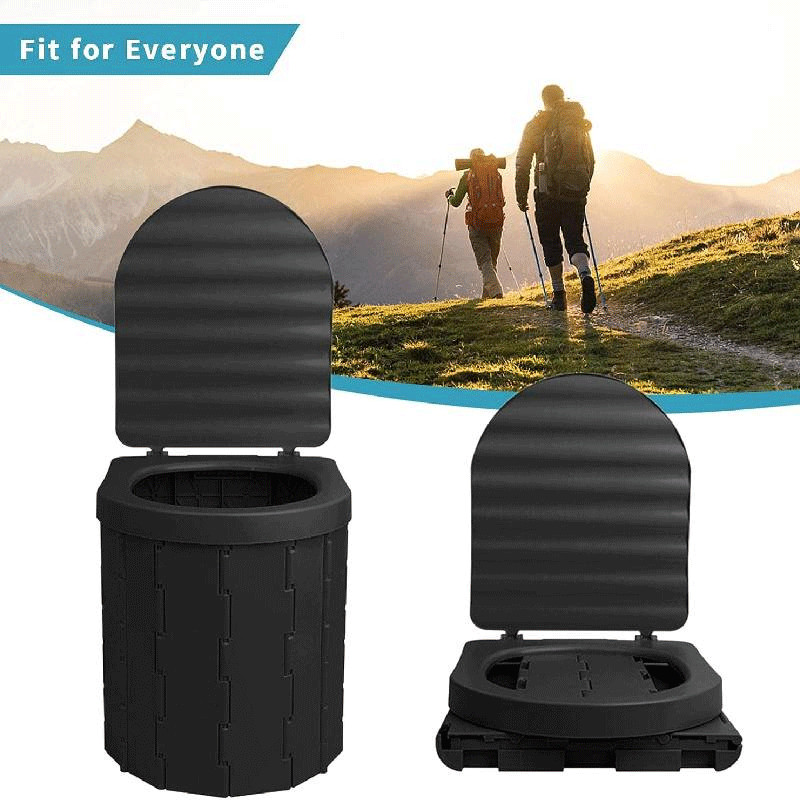 Toilette Portable de Camping WC-BK Pliable avec Couvercle Noir en Tunisie