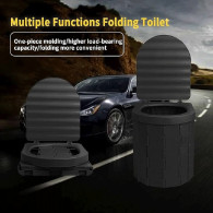 Toilette Portable de Camping WC-BK Pliable avec Couvercle Noir en Tunisie