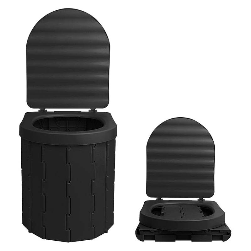 Toilette Portable de Camping WC-BK Pliable avec Couvercle Noir en Tunisie