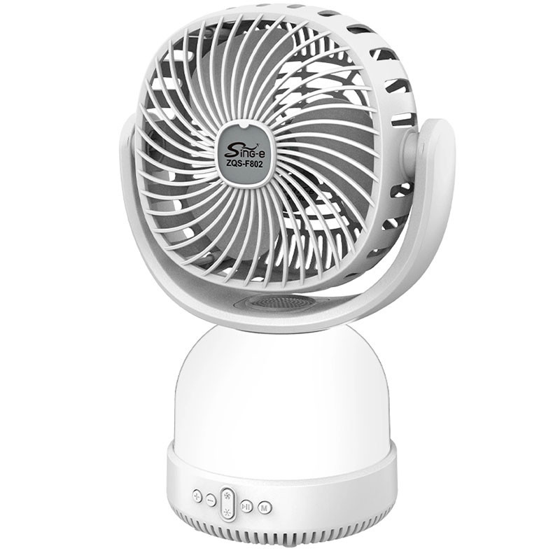Ventilateur Haut parleur Électrique Du Bureau ZQS F802 5W Blanc En Tunisie