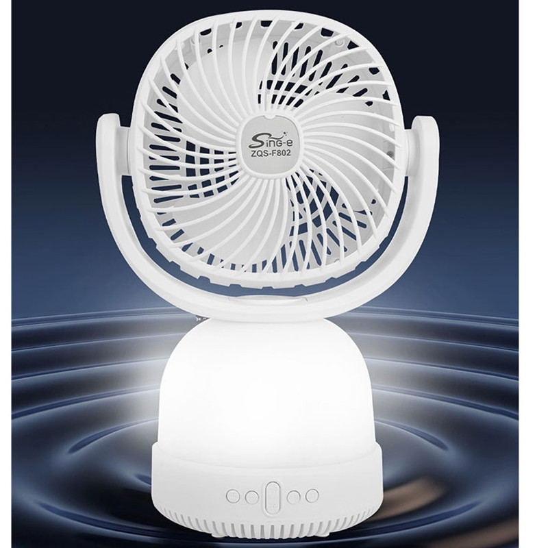Ventilateur Haut parleur Électrique Du Bureau ZQS F802 5W Blanc En Tunisie