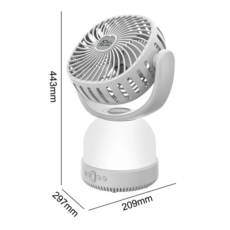 Ventilateur Haut parleur Électrique Du Bureau ZQS F802 5W Blanc En Tunisie