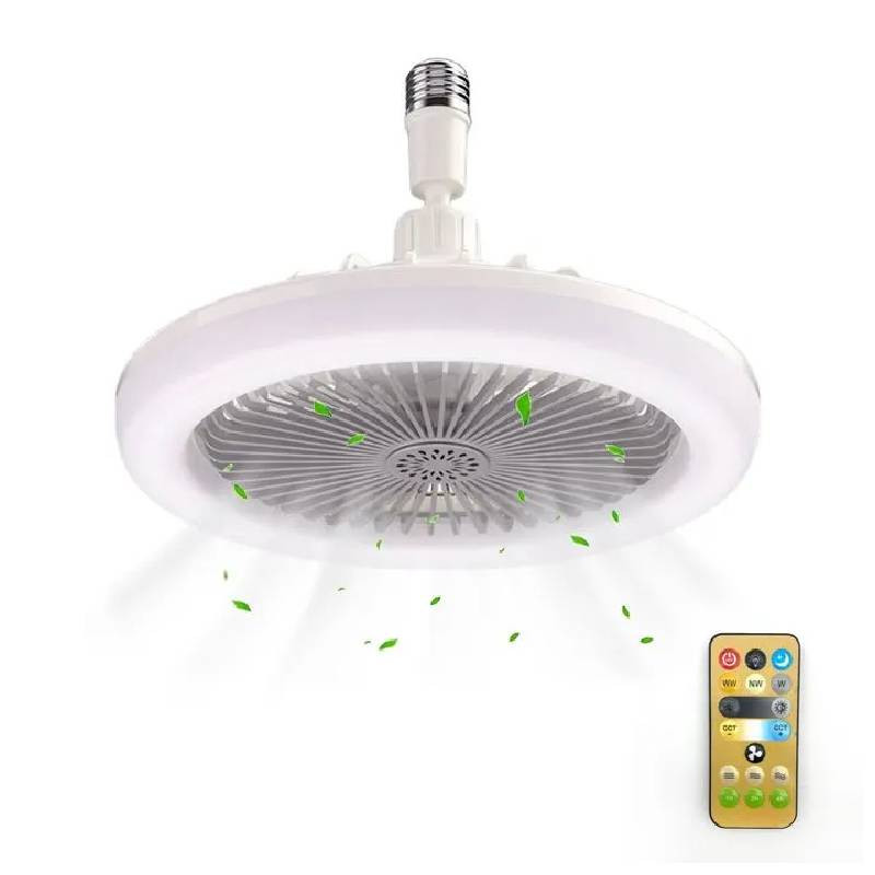 Lampe Ventilateur De Plafond LED Avec Télécommande Blanc en Tunisie