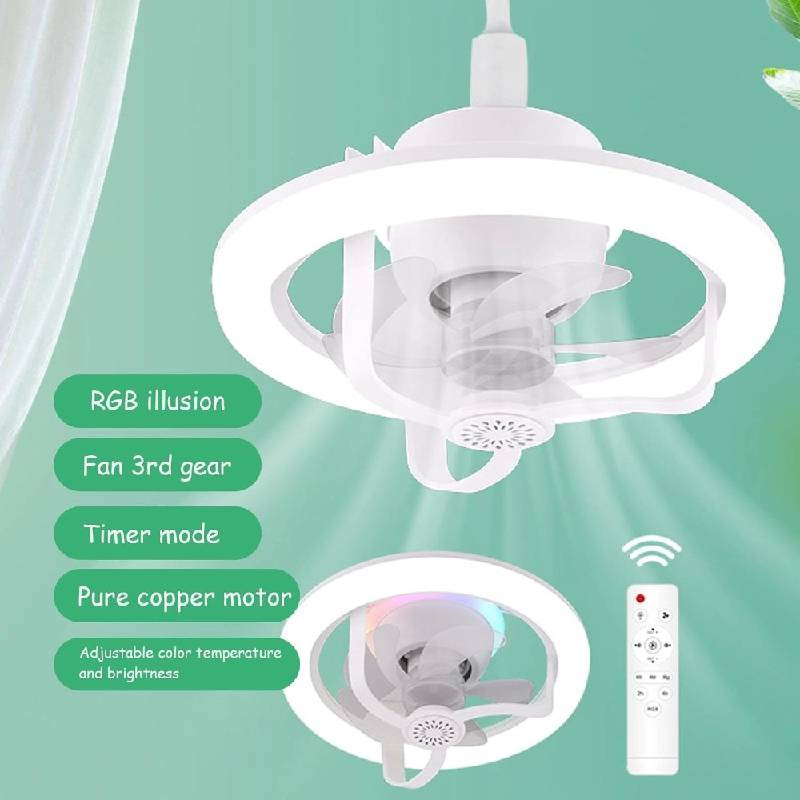 Plafonnier LED Intelligent RGB 360° avec Ventilateur Intégré en Tunisie