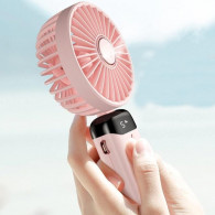 Mini Ventilateur Portatif Rechargeable LED Rose en Tunisie