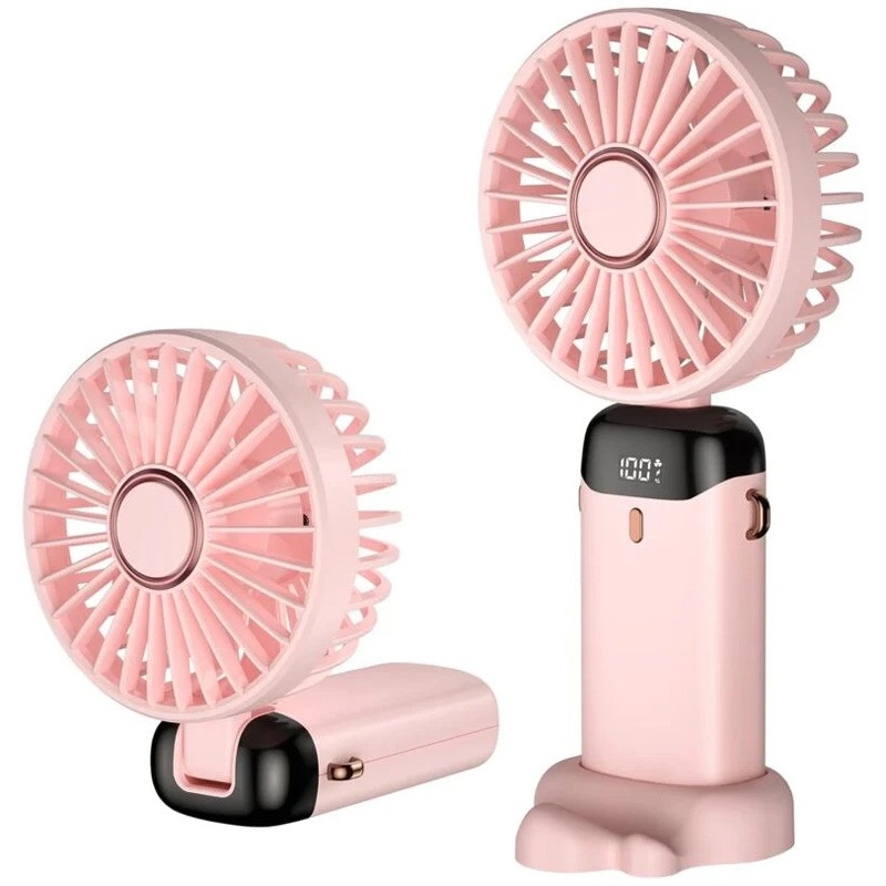 Mini Ventilateur Portatif Rechargeable LED Rose en Tunisie