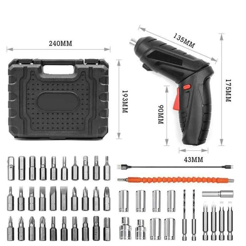 Visseuse Sans Fil 47 Pièces Noir en Tunisie