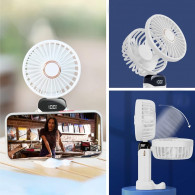 Mini Ventilateur Portatif Rechargeable LED Blanc en Tunisie